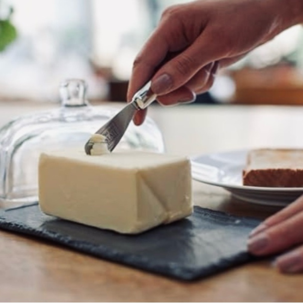 The Just Slate Company - Large Butter Cloche/Dish On Natural Slate Base NIB